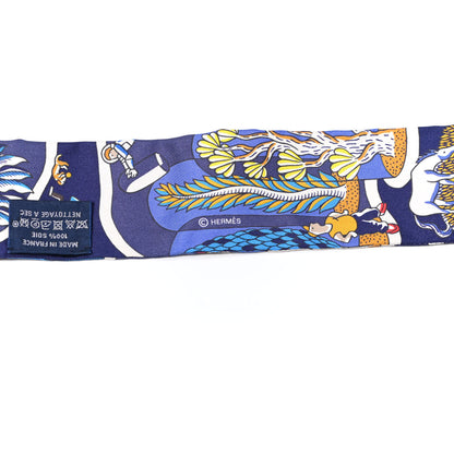 Hermes Silk Exposition Universelle Twilly Bleu Jaune Vif Rouge 3 of 3