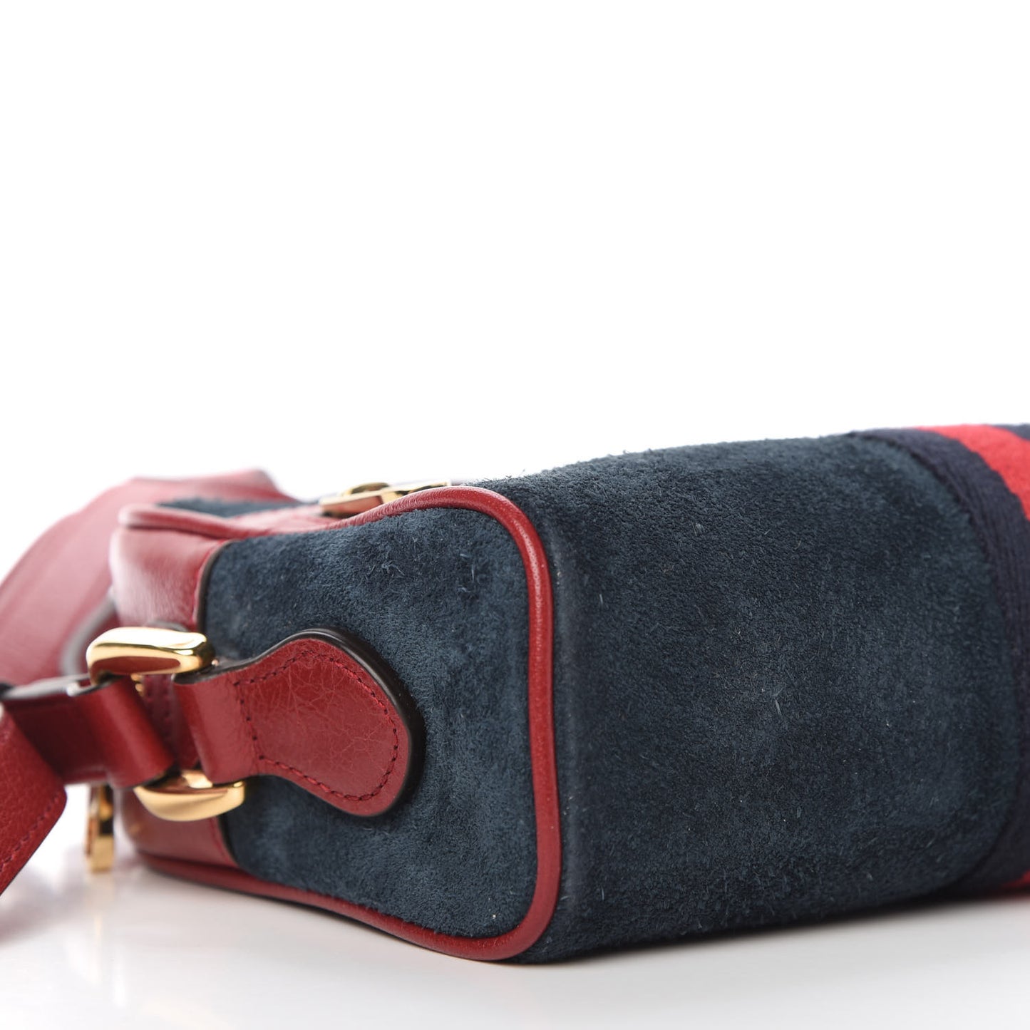 Suede Calfskin Web Mini Ophidia Shoulder Bag New Blue Romantic Cherry
