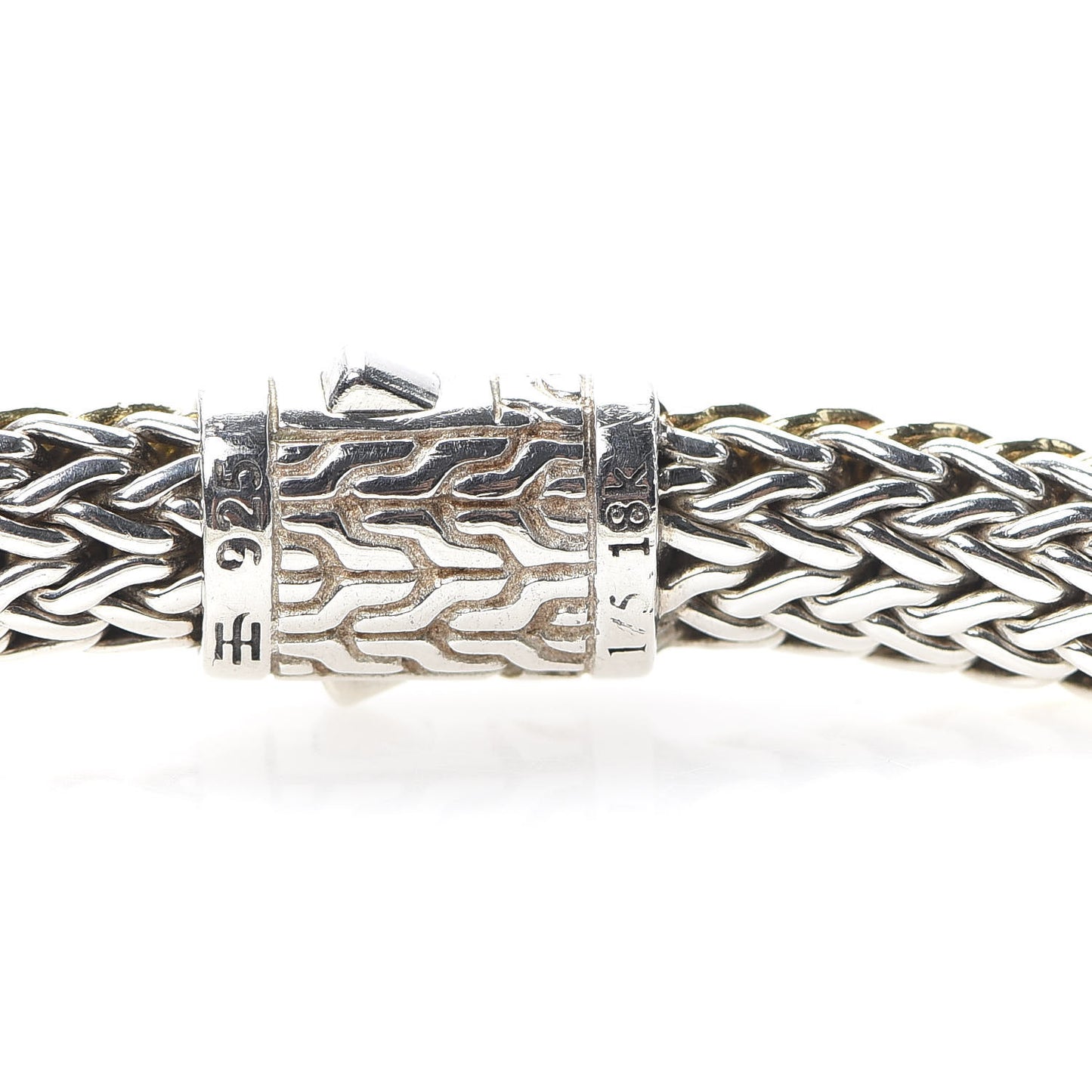 Sterling Silver 18K Yellow Gold 7.5mm Classic Chain Reversible Bracelet