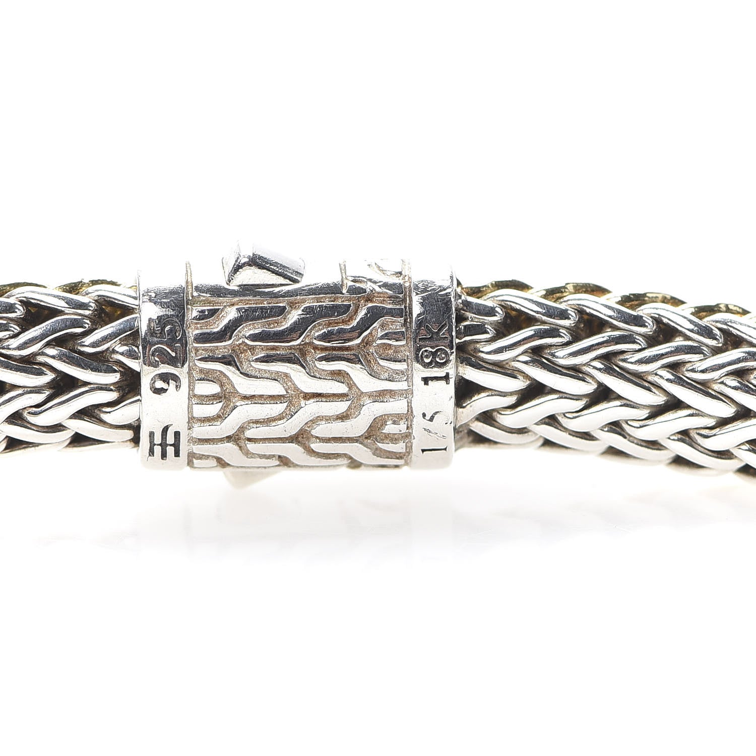 John Hardy Sterling Silver 18K Yellow Gold 7.5mm Classic Chain Reversible Bracelet 4 of 5