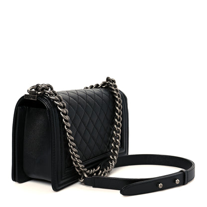 Chanel Caviar Quilted Medium Boy Flap Black 2 of 9