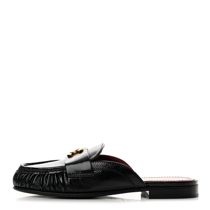 Chanel Shiny Crumpled Lambskin CC Mules 36 Black 1 of 11