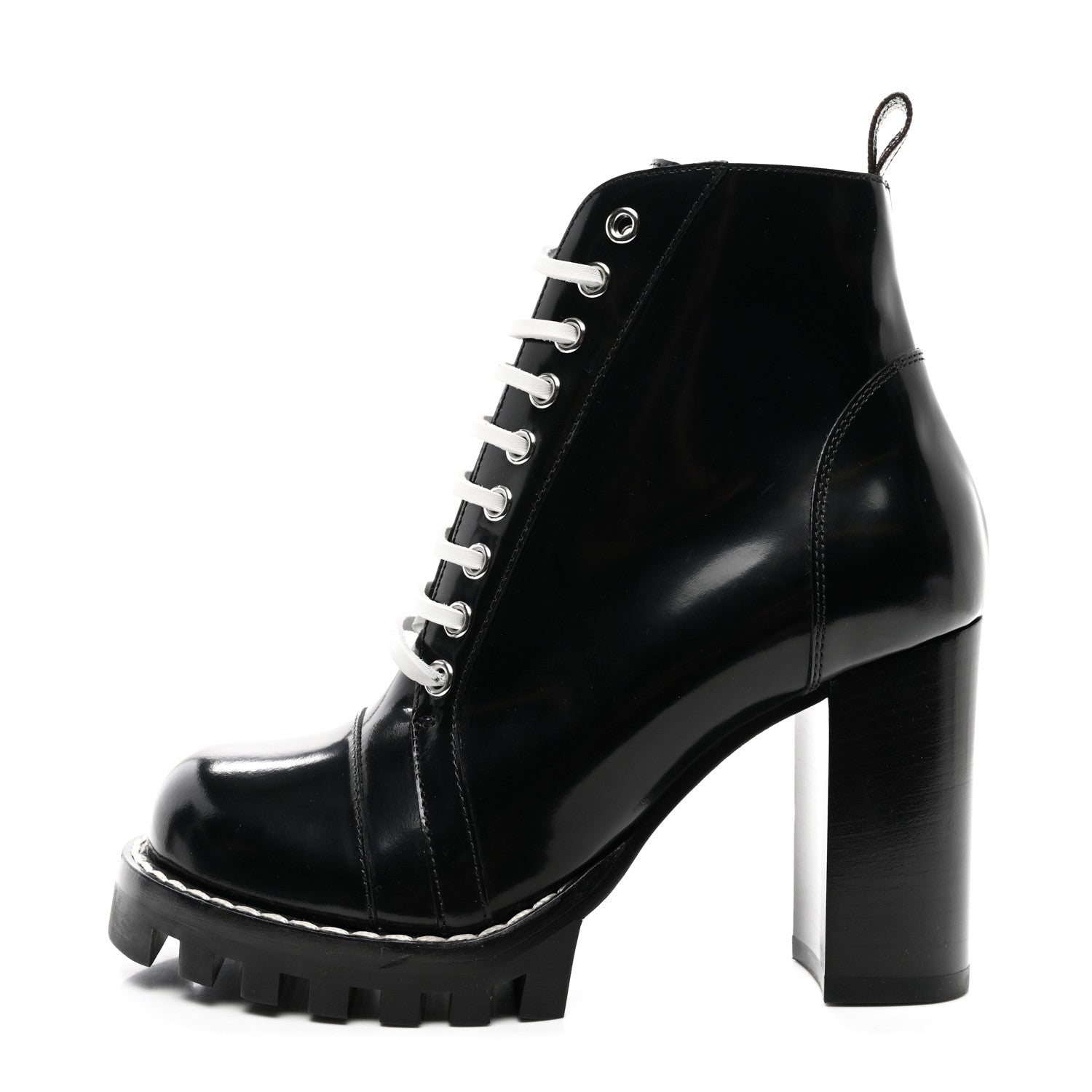 Louis Vuitton Glazed Calfskin Star Trail Ankle Boots 37.5 Black 1 of 8