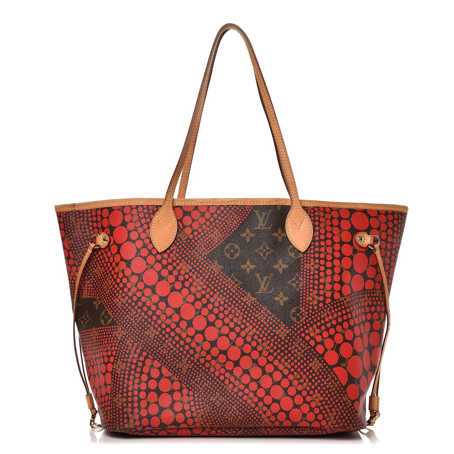 Louis Vuitton Monogram Kusama Waves Neverfull MM Red 1 of 13