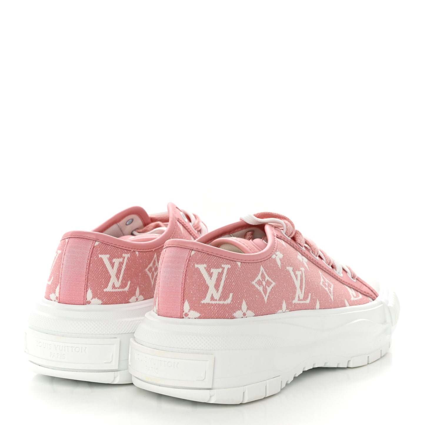 Denim Monogram Squad Sneakers 38 Pink