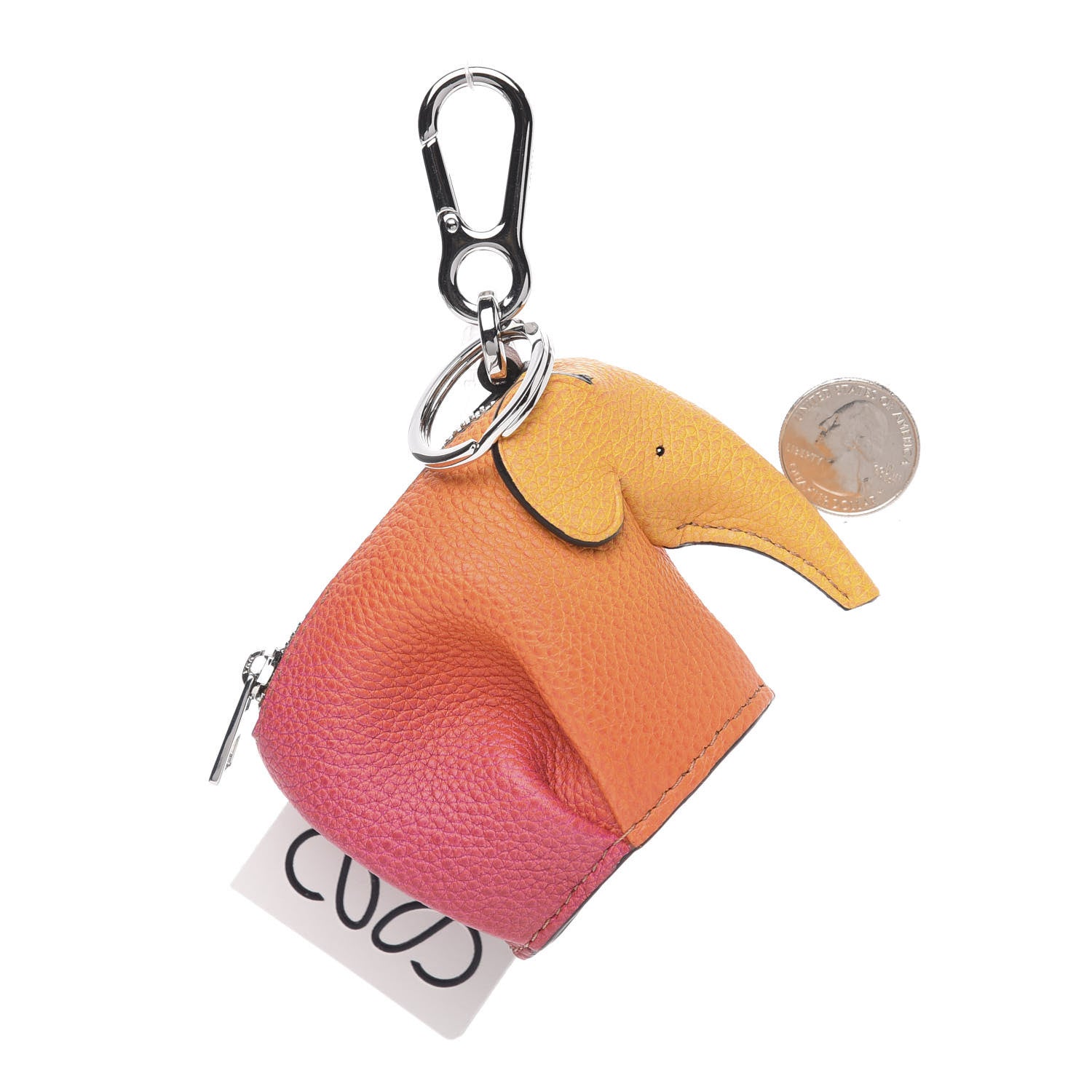 Loewe Calfskin Elephant Coin Purse Bag Charm Key Holder Ombre 2 of 3