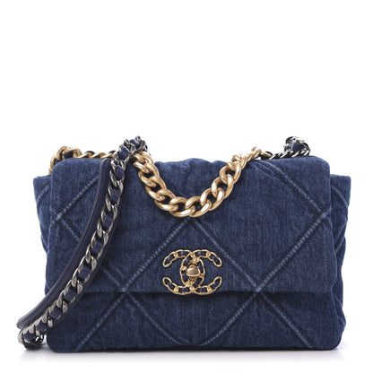 Chanel Denim Quilted Medium 19 Flap Blue 1 of 10