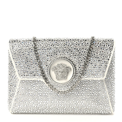 Versace Crystal La Medusa Envelope Clutch Optical White 1 of 8