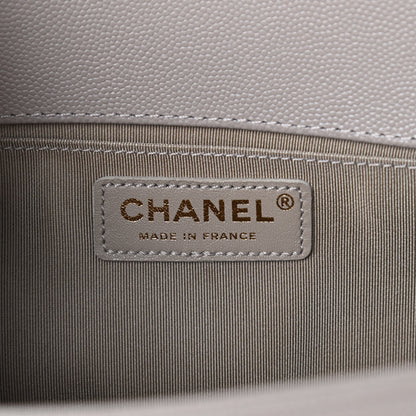 Chanel Caviar Quilted Medium Boy Flap Dark Beige 6 of 10