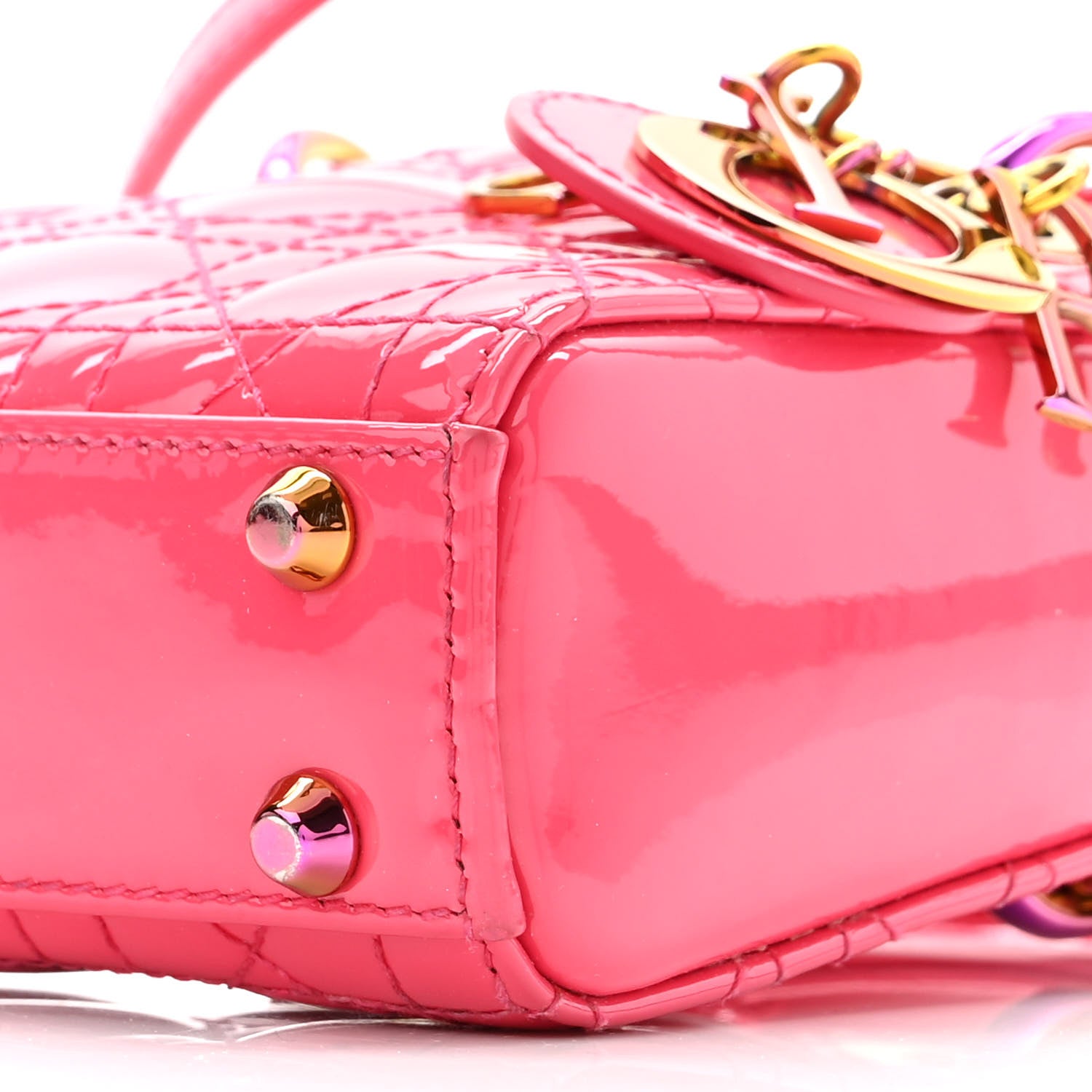 Christian Dior Patent Cannage Micro Lady Dior Pink 9 of 10