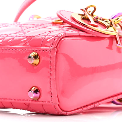 Christian Dior Patent Cannage Micro Lady Dior Pink 9 of 10