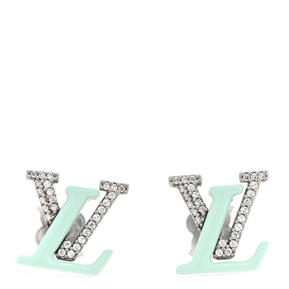 Louis Vuitton Crystal LV Iconic Sweety Earrings Blue 1 of 4