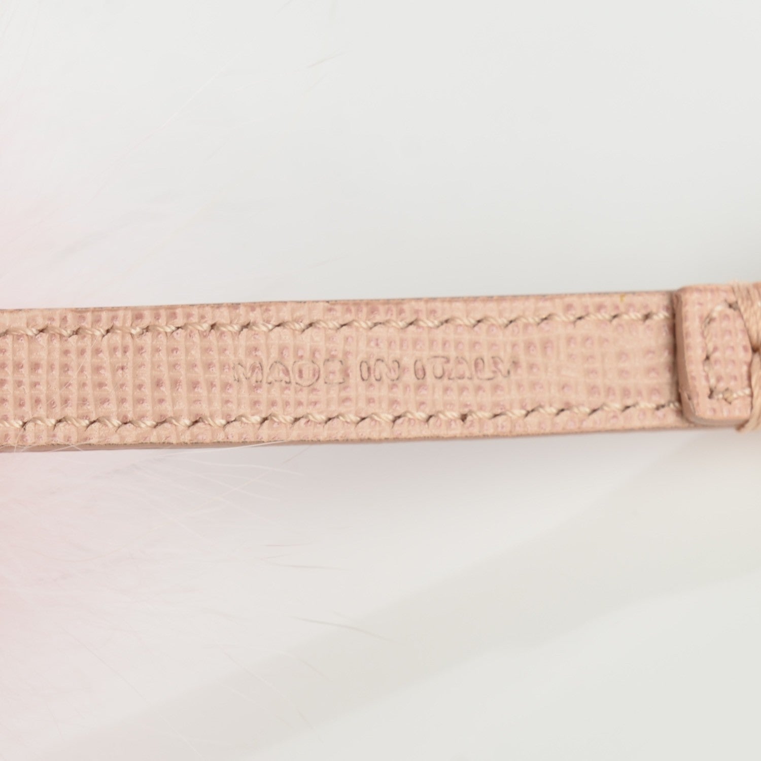 Fendi Fox Fur Vitello Elite Bi-Color Pom Pom Bag Charm Rosa Cammello Cipria 4 of 6