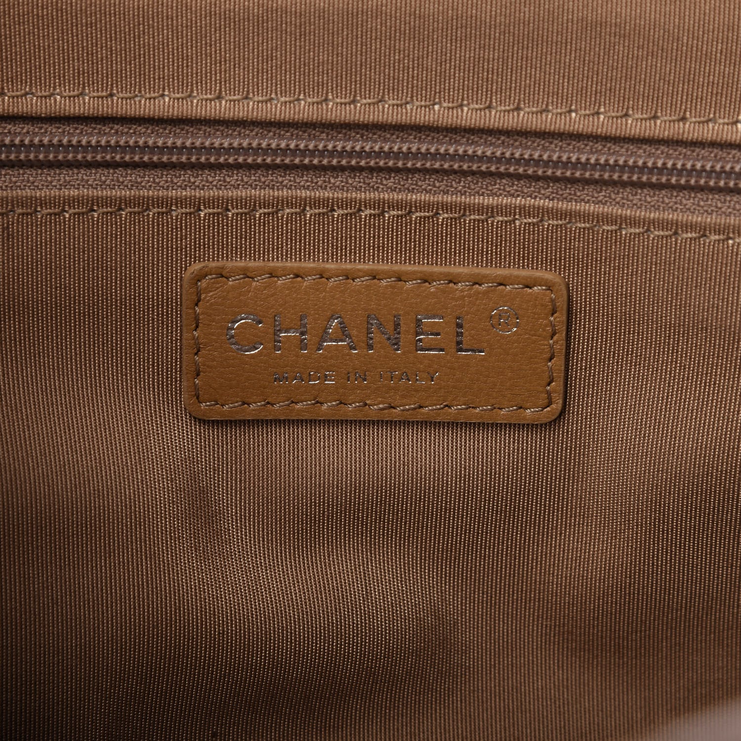 Chanel Aged Calfskin Quilted Medium Chain Detail Flap Light Brown 8 of 10