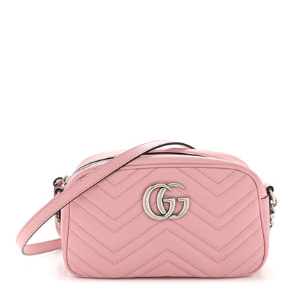 Gucci Calfskin Matelasse Small GG Marmont Chain Shoulder Bag Wild Rose 1 of 14