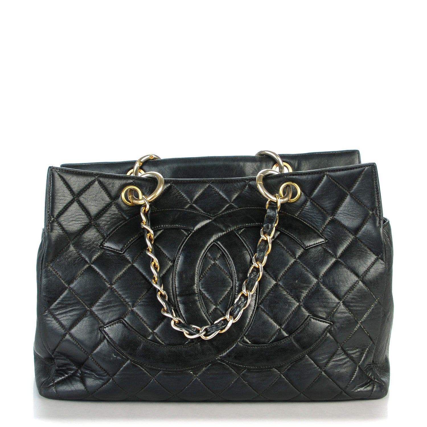 Chanel Lambskin Quilted Grand Shopping Tote GST Black 1 of 8