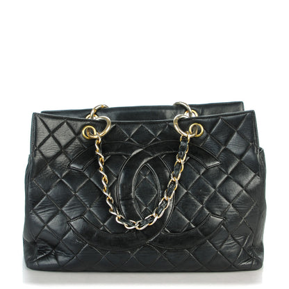 Chanel Lambskin Quilted Grand Shopping Tote GST Black 1 of 8