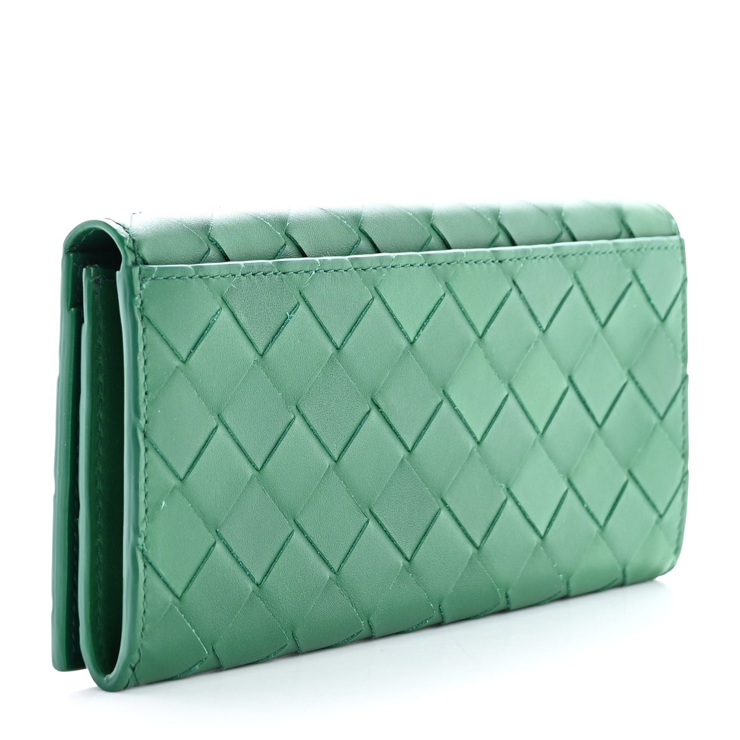 Nappa Intrecciato Long Bi-Fold Wallet Racing Green