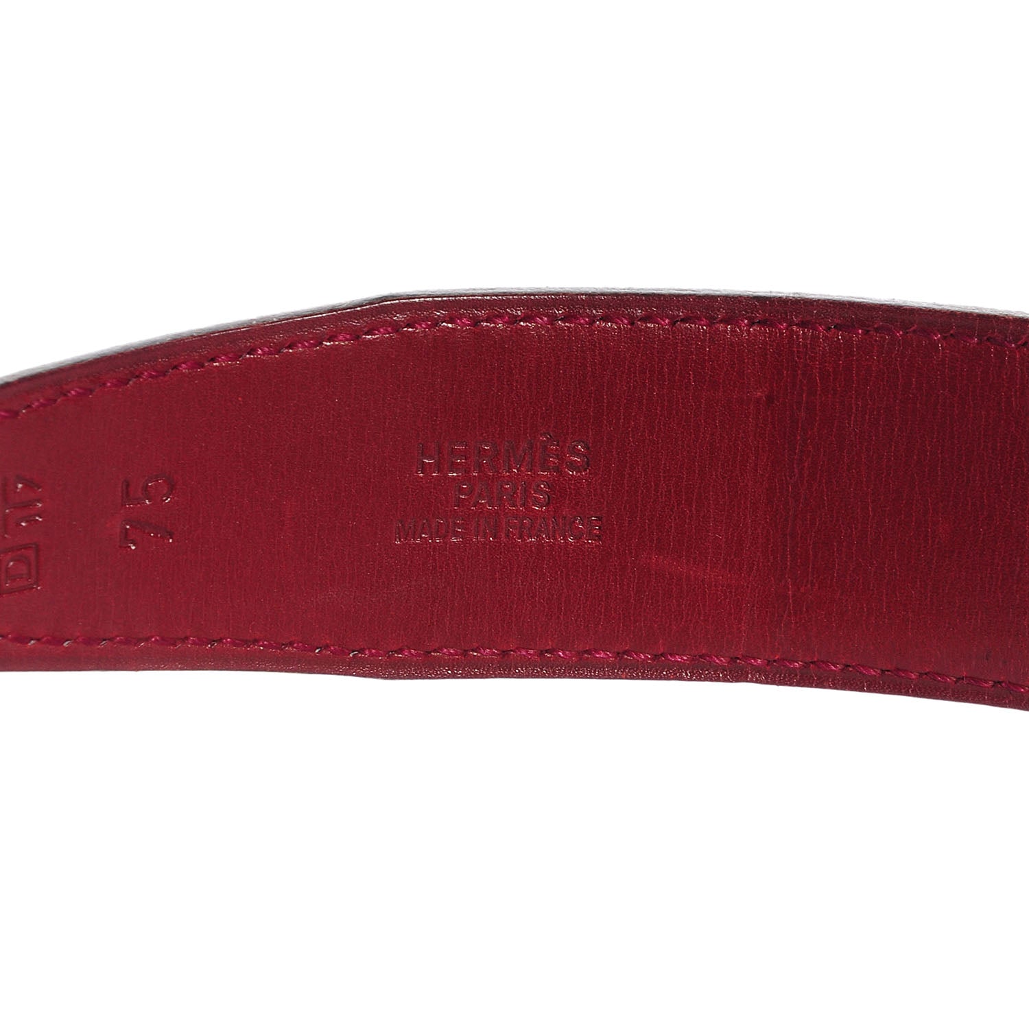 Hermes Box Cadena H 32mm Belt Rouge Vif Gris Pale 4 of 7