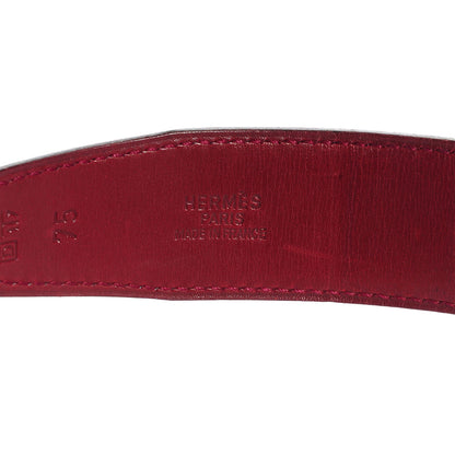 Hermes Box Cadena H 32mm Belt Rouge Vif Gris Pale 4 of 7
