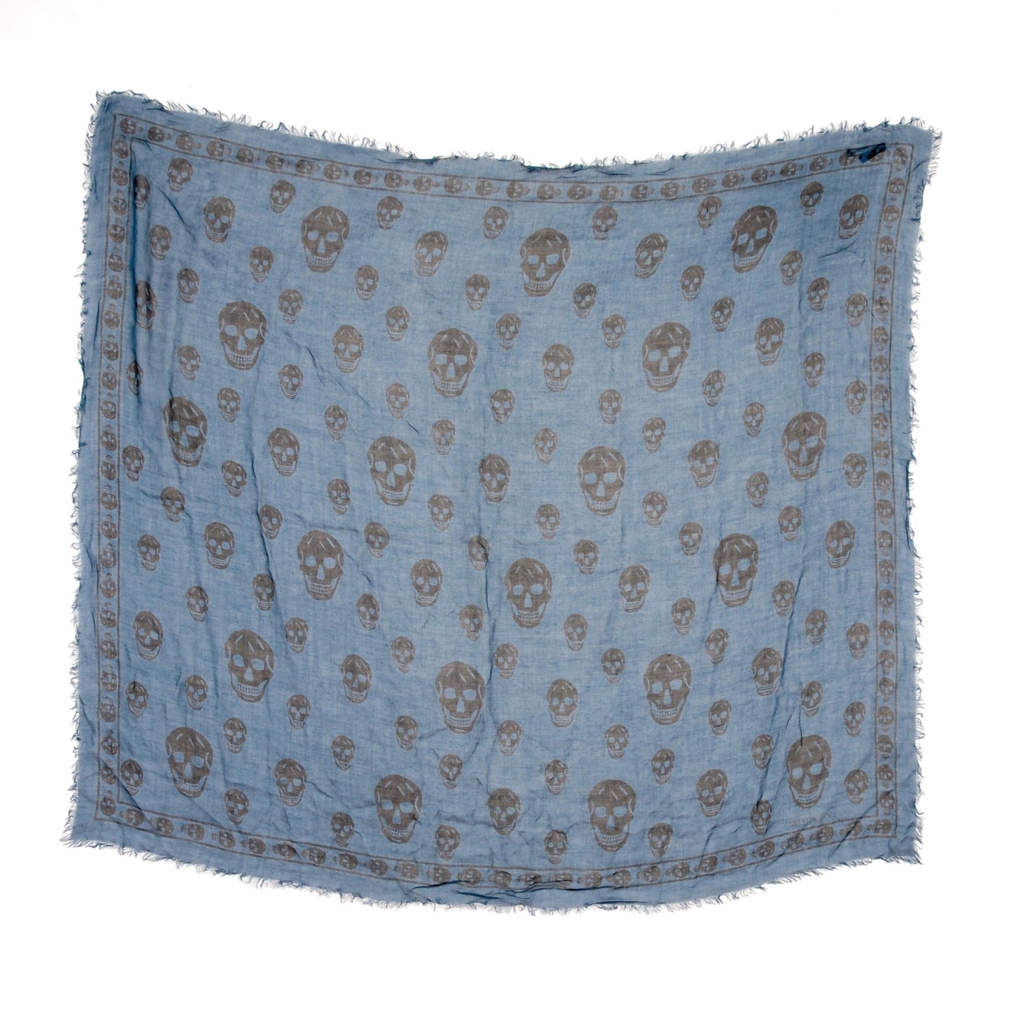 Modal Cashmere Skull Scarf Blue