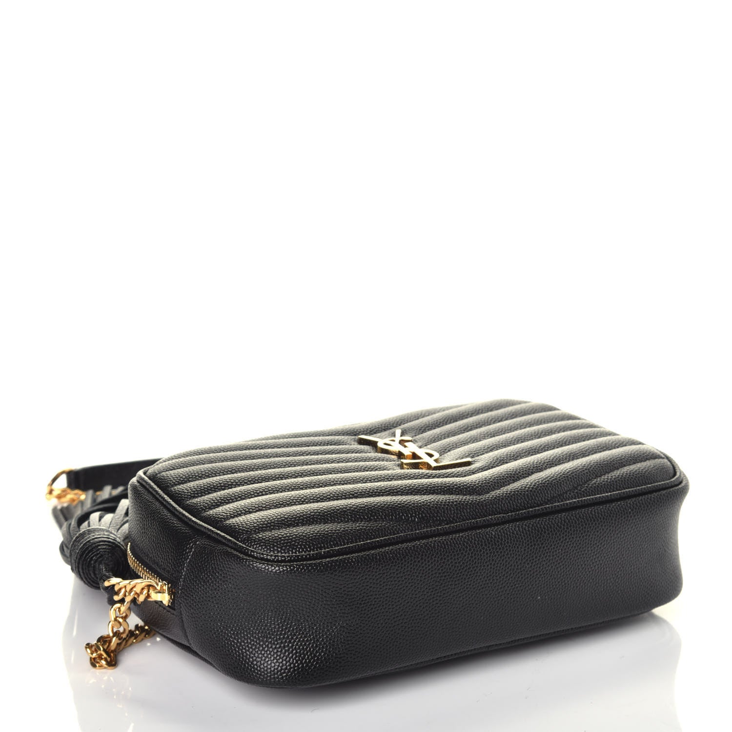 Saint Laurent Grain De Poudre Matelasse Monogram Mini Lou Camera Bag Black 4 of 9
