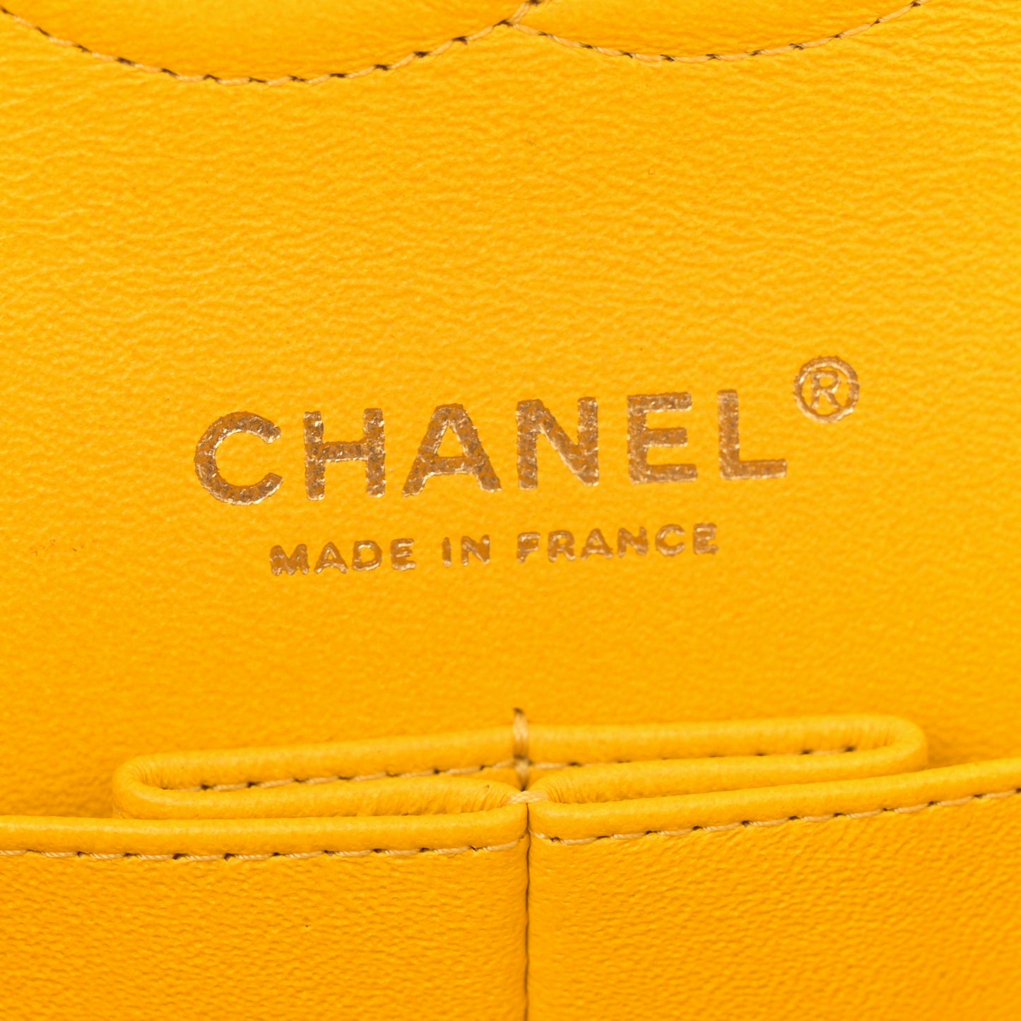 Velvet Quilted Medium Double Flap Yellow