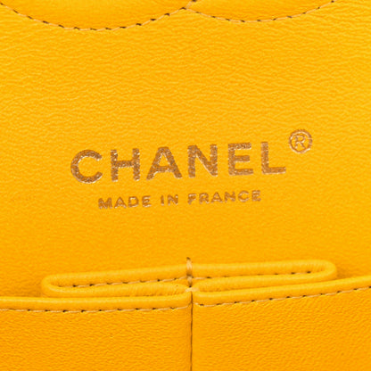 Chanel Velvet Quilted Medium Double Flap Yellow 6 of 12