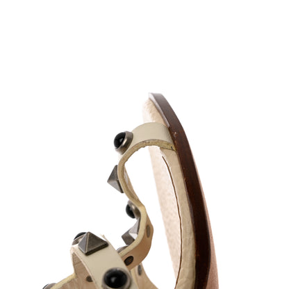 Valentino Garavani Calfskin Onyx Rockstud Rolling 90mm City Sandals 35 Ivory 12 of 13