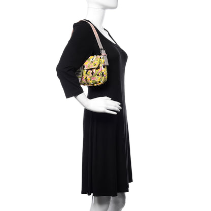 Fendi Lizard Embroidered Flower Baguette Pink Multicolor 2 of 10