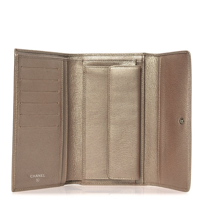Chanel Metallic Goatskin Large Flap Wallet Gold 5 of 11