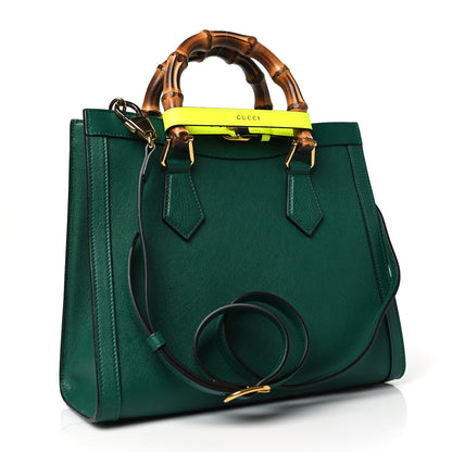 Gucci Wonka Grain Calfskin Small Diana Tote Bag Green Yellow Fluo 3 of 9