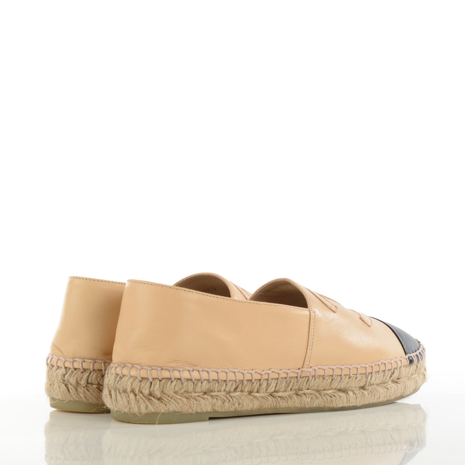 Chanel Lambskin CC Espadrilles 35 Beige Black 7 of 11