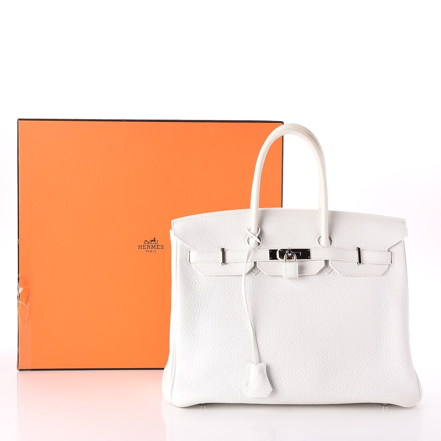 Hermes Taurillon Clemence Birkin 35 White 33 of 33