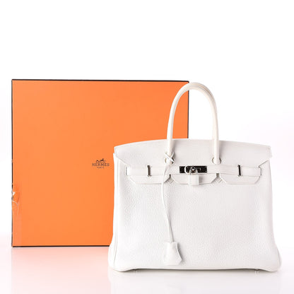 Hermes Taurillon Clemence Birkin 35 White 33 of 33