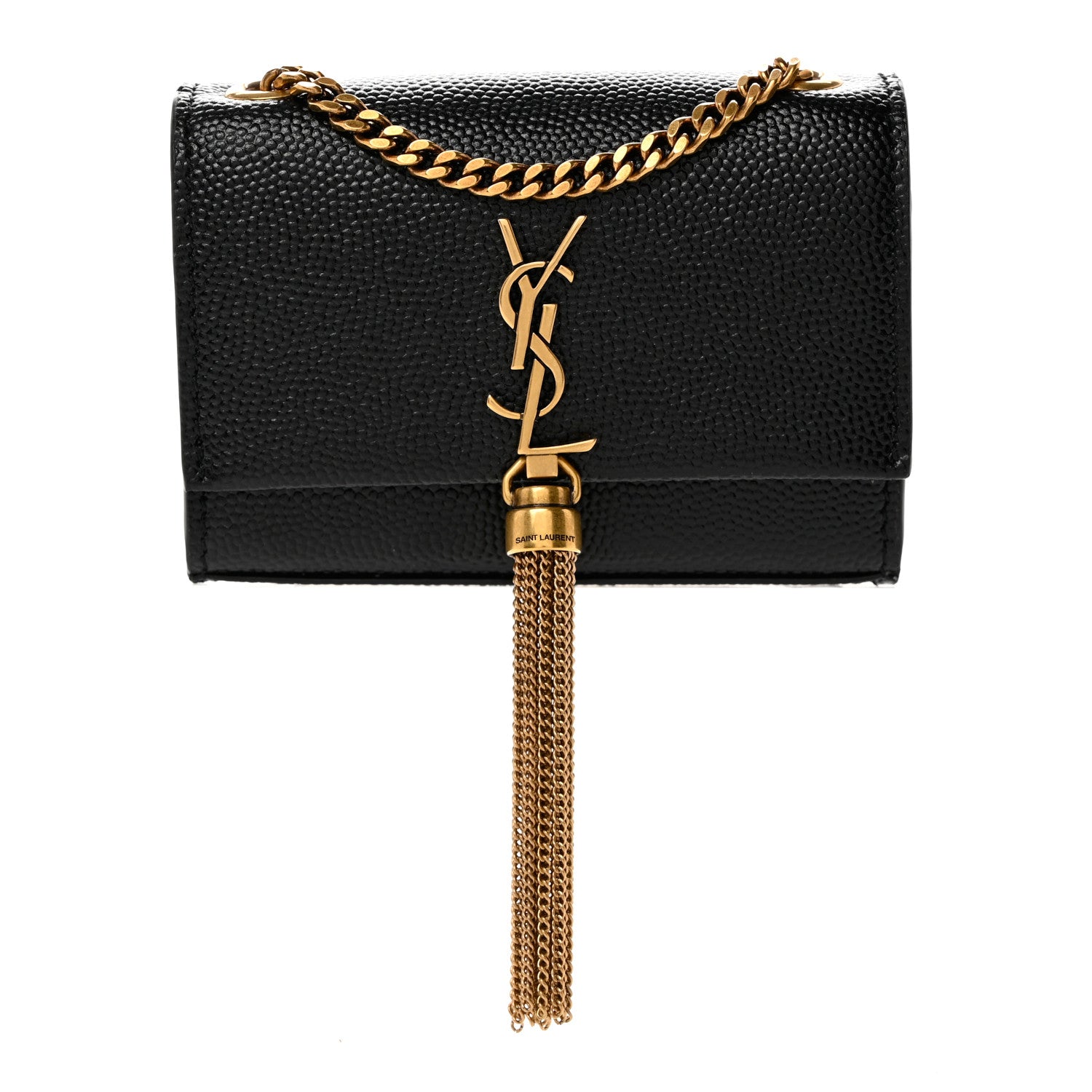 Saint Laurent Grain De Poudre Micro Classic Monogram Kate Tassel Airpods Bag Black 1 of 6
