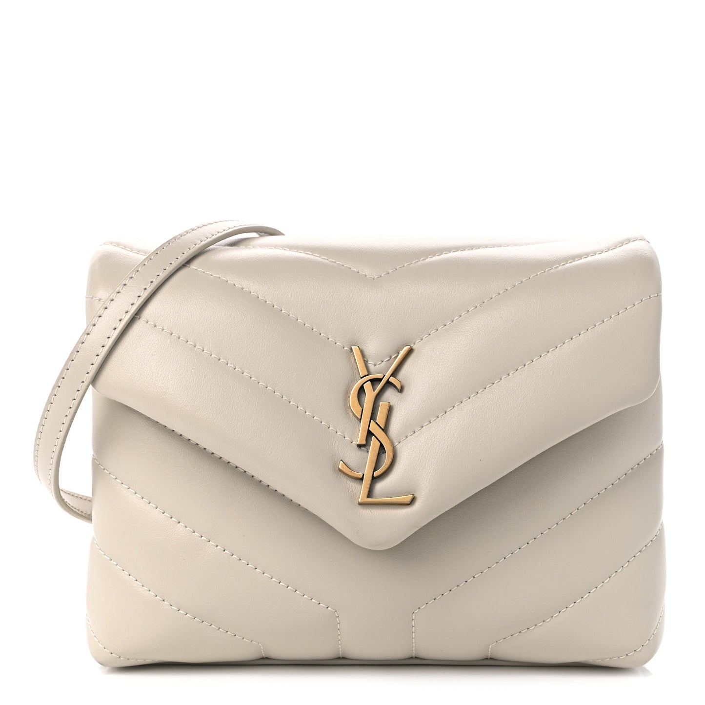 Calfskin Y Quilted Monogram Toy Loulou Crossbody Bag Crema Soft