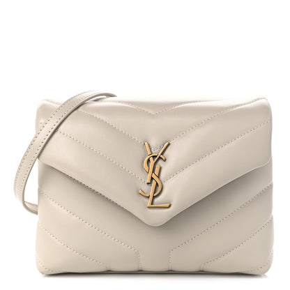 Saint Laurent Calfskin Y Quilted Monogram Toy Loulou Crossbody Bag Crema Soft 1 of 13