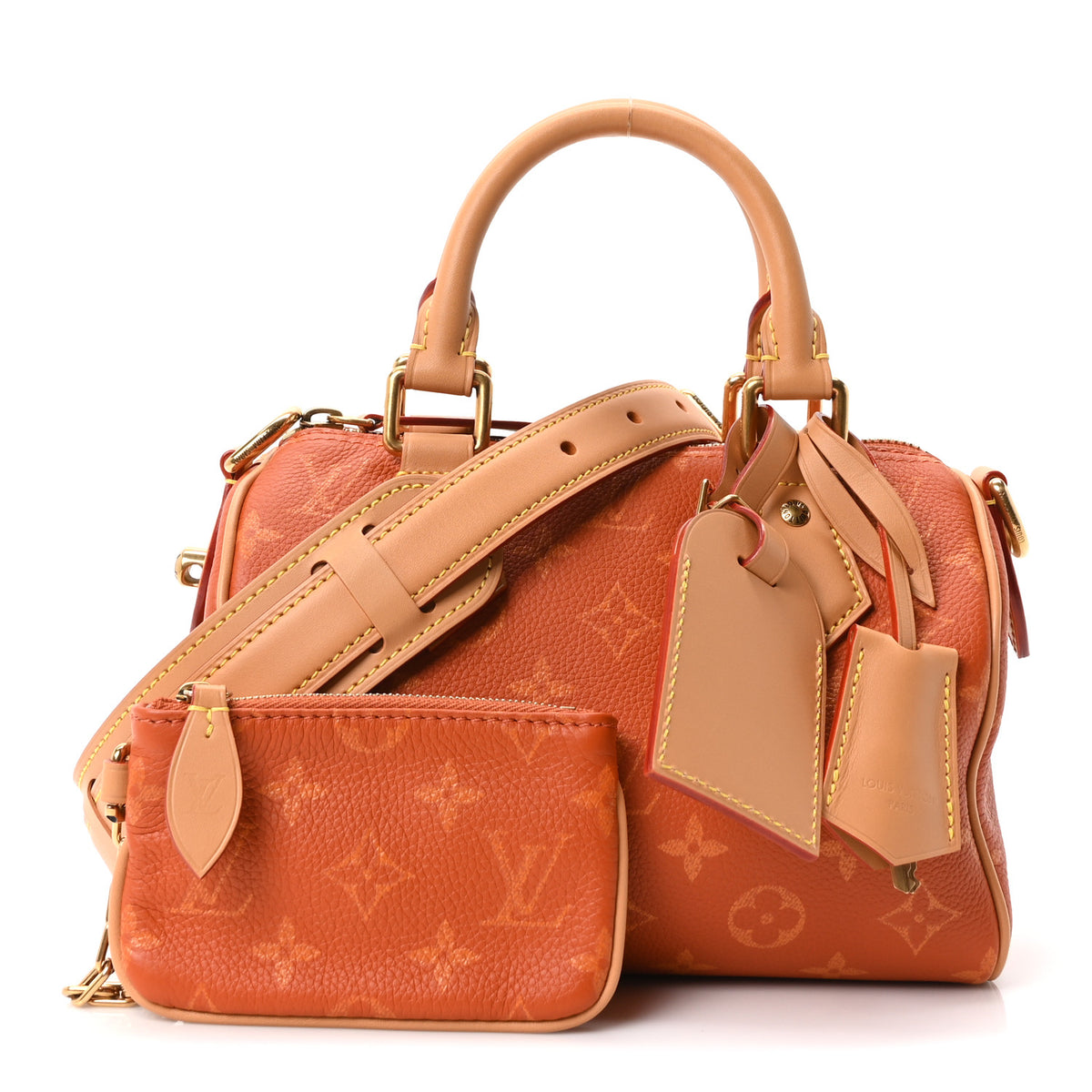 Louis Vuitton Calfskin Monogram Speedy P9 Bandouliere 20 Ochre 8 of 12