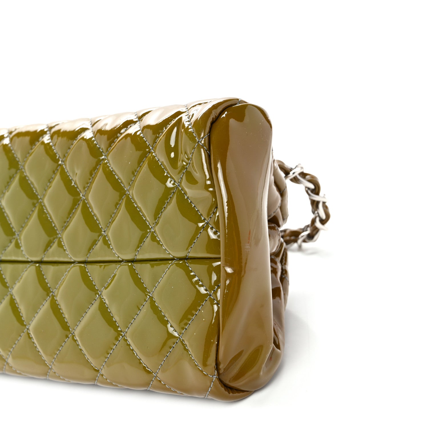 Chanel Patent Quilted Small Just Mademoiselle Light Khaki 10 of 10
