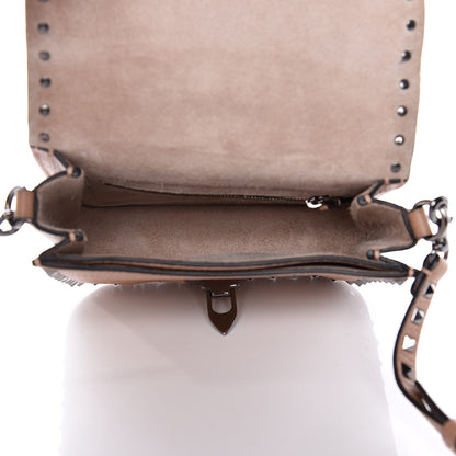 Valentino Garavani Pebbled Calfskin Rockstud Shoulder Flap Messenger Bag Soft Noisette 5 of 10