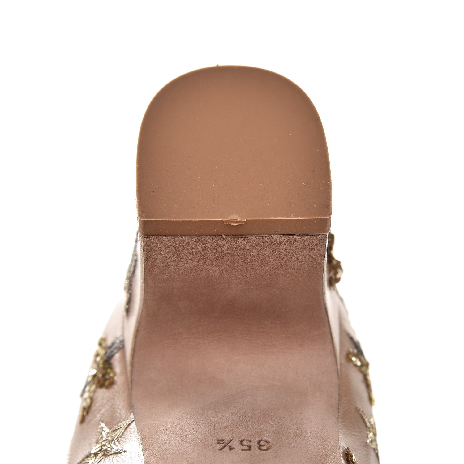 Valentino Garavani Nappa Star Embroidered Tan-Go Mary Jane 60mm Pumps 35.5 Soft Noisette 10 of 10