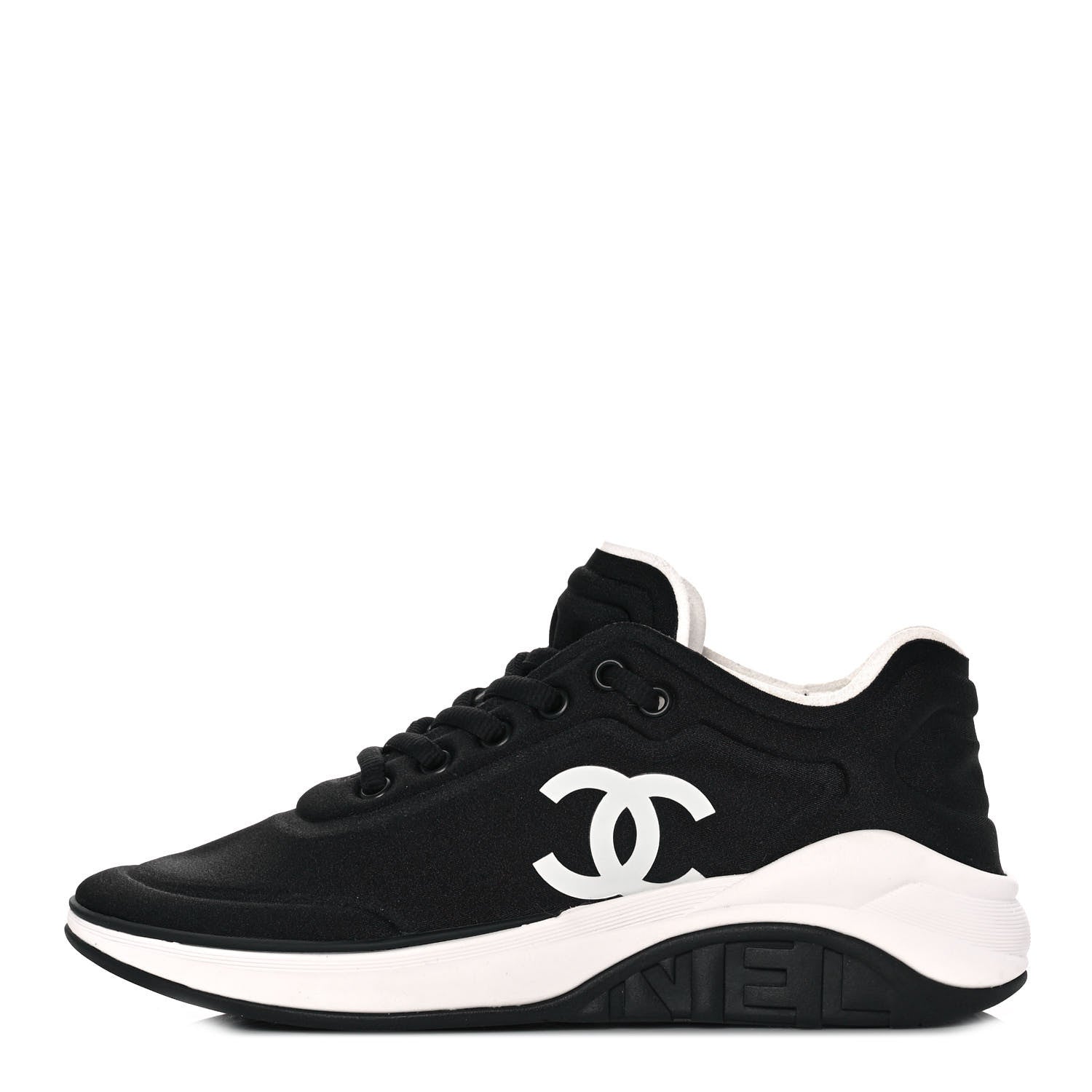 Chanel Lycra CC Sneakers 37.5 Black 1 of 8