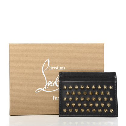Christian Louboutin Calfskin Paris Spikes Kios Card Holder Black 7 of 7