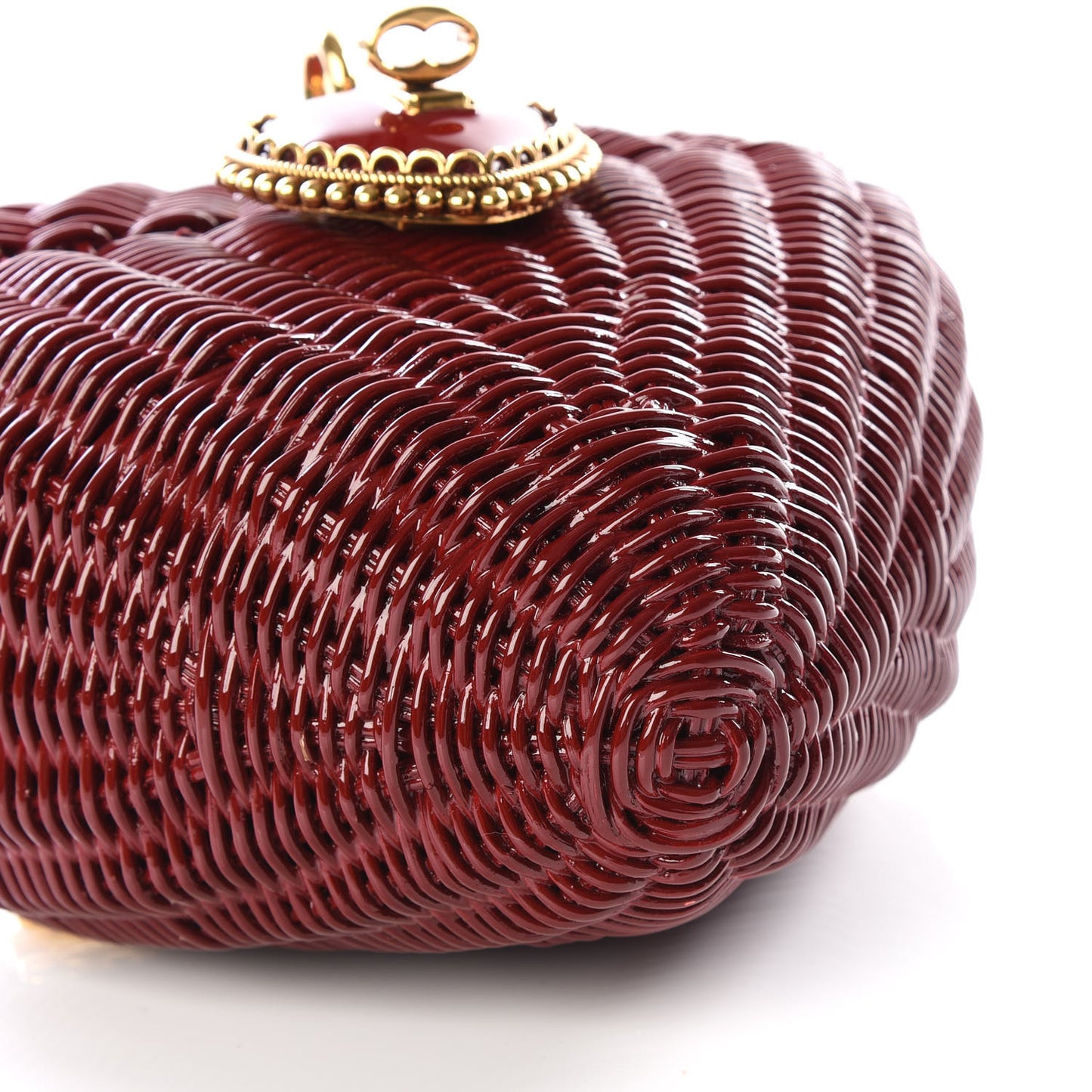 Painted Wicker Heart Box Rosso