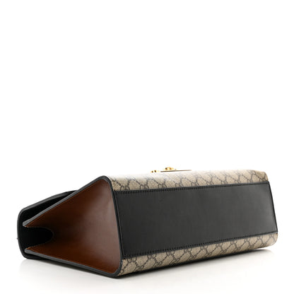 Gucci GG Supreme Monogram Calfskin Medium Padlock Shoulder Bag Beige Black Cuir 4 of 12