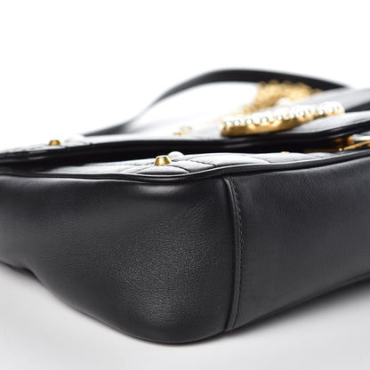 Gucci Calfskin Matelasse Studded Small Pearly GG Marmont Shoulder Bag Black 8 of 11