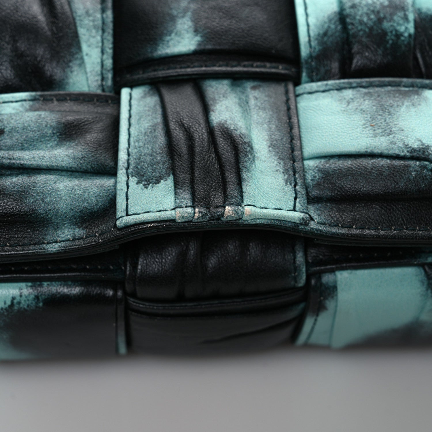 Bottega Veneta Foulard Tie Dye Maxi Intrecciato Padded Cassette Crossbody Bag Celadon Inkwell 14 of 14