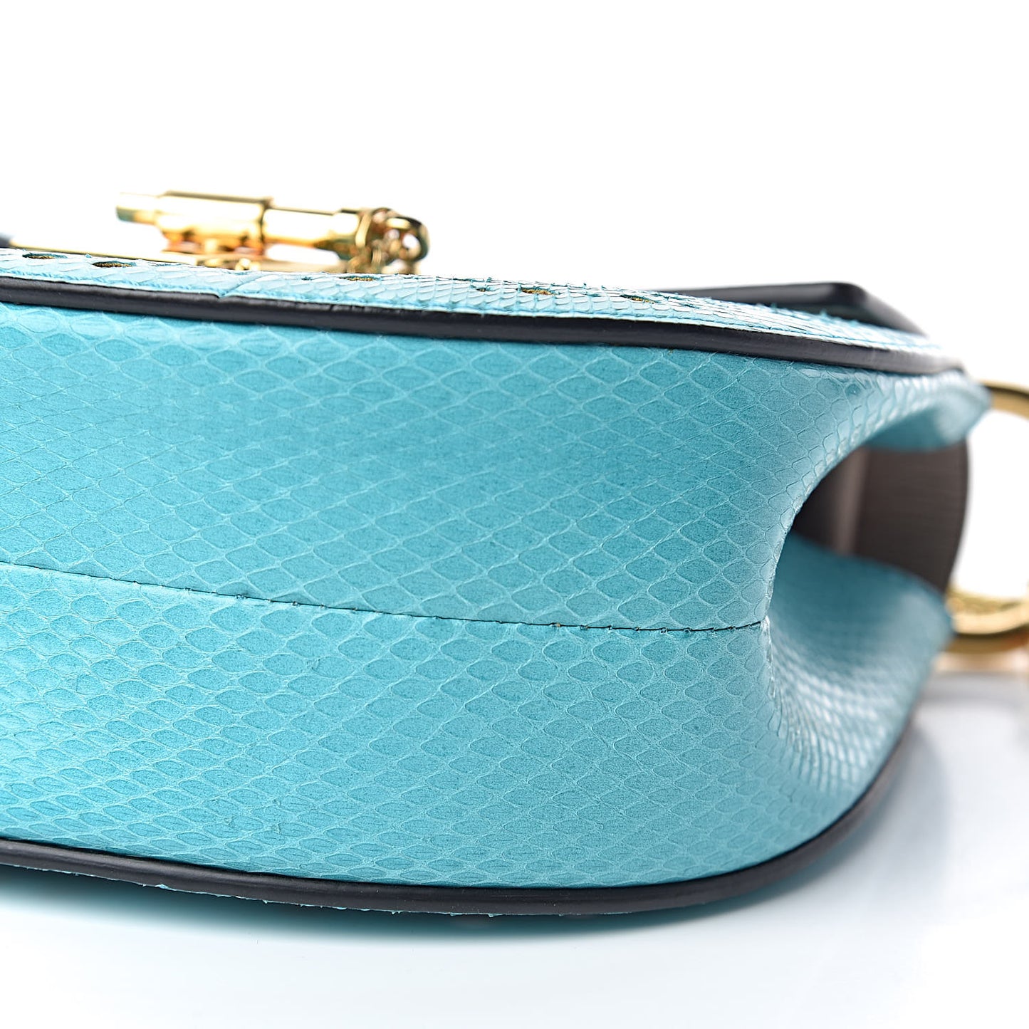 Ayers Perforated Mini Drew Shoulder Bag Washed Blue