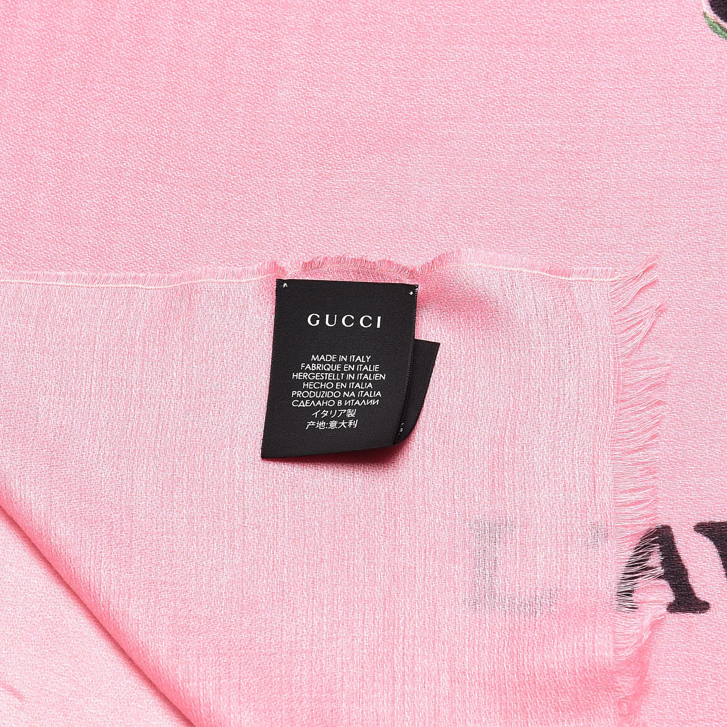 Gucci Modal Cashmere Silk Tiger Scarf Pink 5 of 5